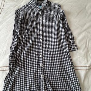 Draper James Navy and White Gingham Dress